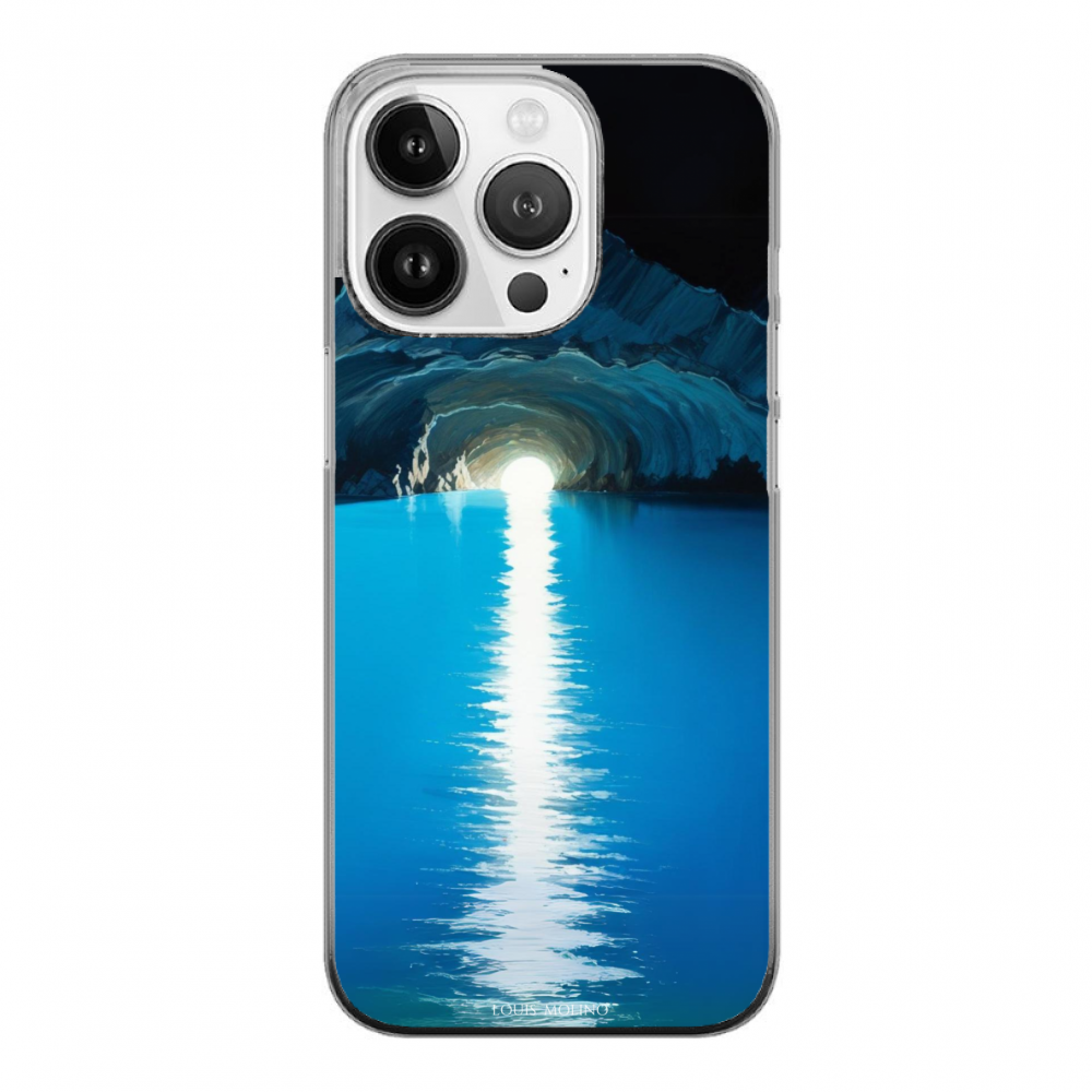 Cover Gomma iPhone 14 Pro GROTTA AZZURRA PAINT