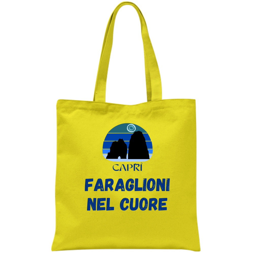 Borsa FARAGLIONI DI CAPRI NEL CUORE SCRITTA BLUE