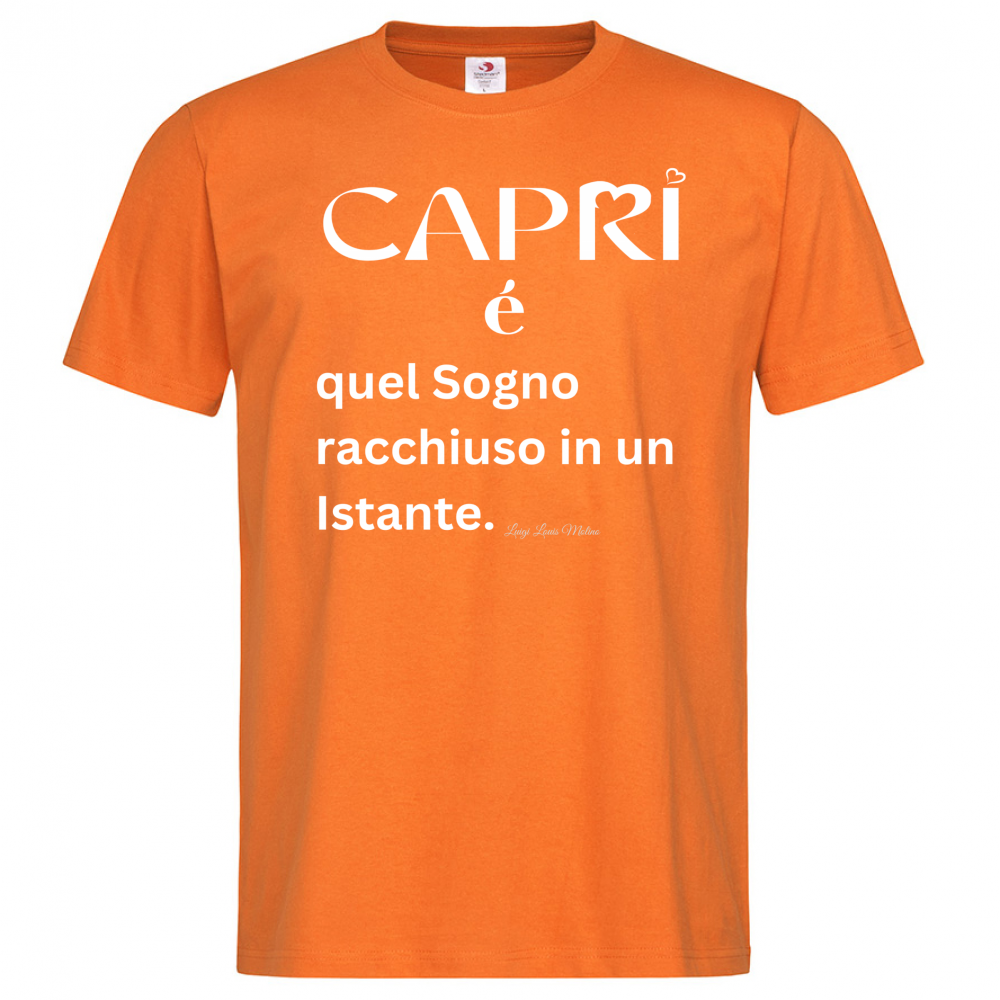 T-Shirt Men Premium Capri Sogno racchiuso in un istante scritta bianca