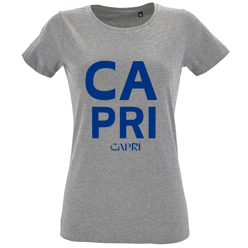 T-Shirt Women Fit CAPRI DESIGN SCRITTA BLUE
