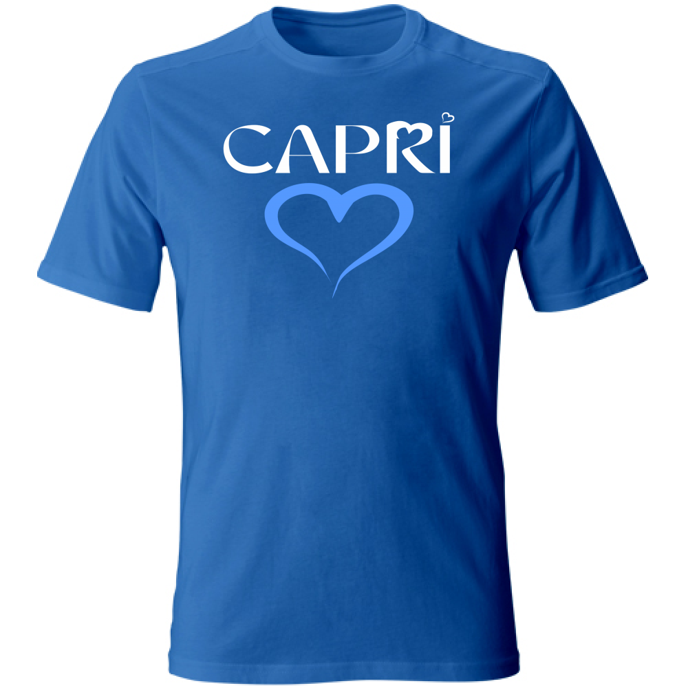 T-Shirt Unisex Large CAPRI CUORE AZZURRO