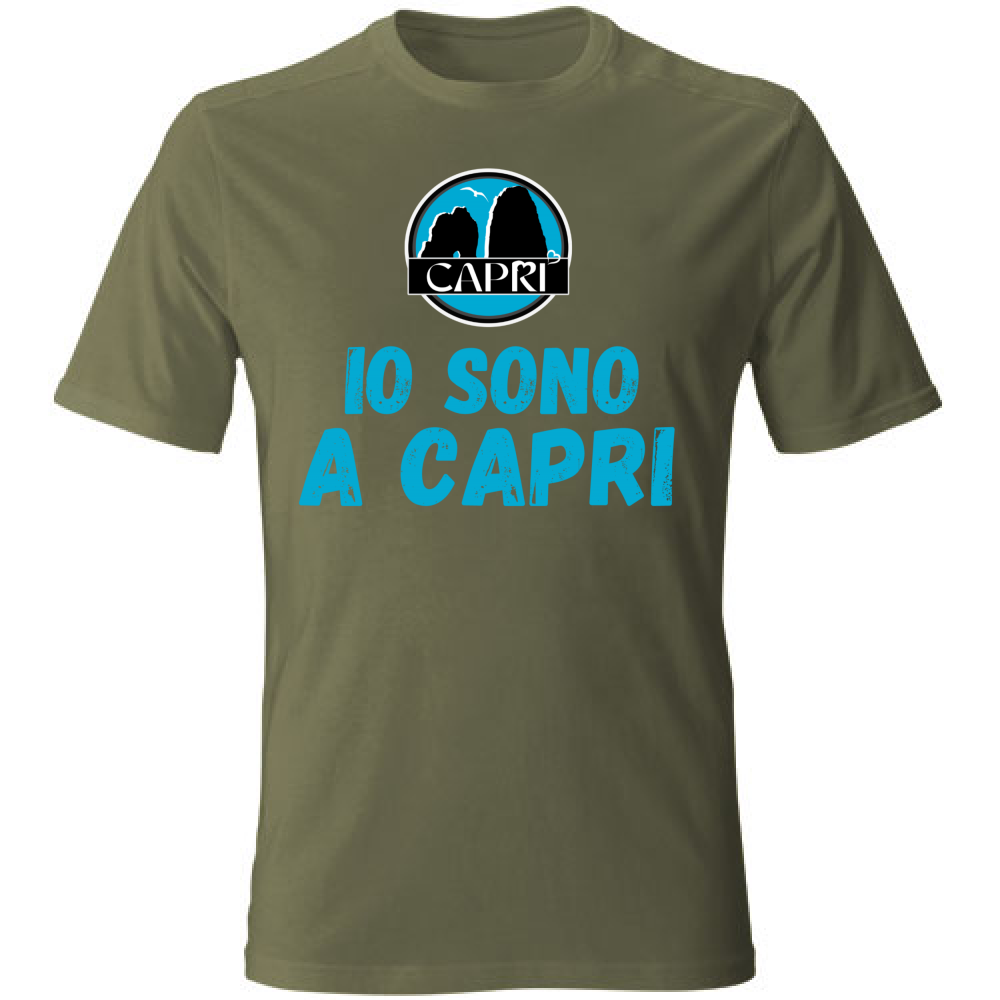 T-Shirt Bambino IO SONO A CAPRI SCRITTA AZZURRA