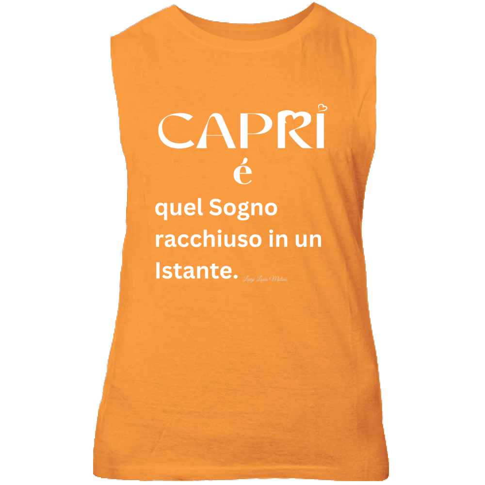 Canotta Unisex Capri Sogno racchiuso in un istante scritta bianca