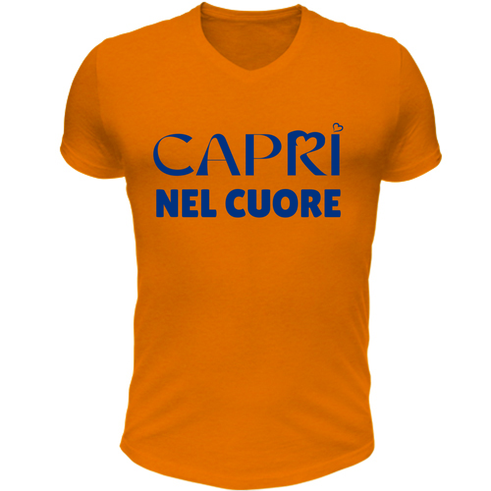 T-Shirt Unisex Scollo V Capri Nel Cuore
