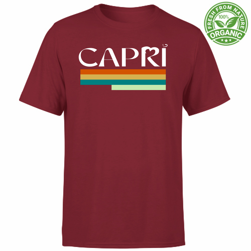T-Shirt Unisex Organic CAPRI TECNICOLOR SCRITTA BIANCA