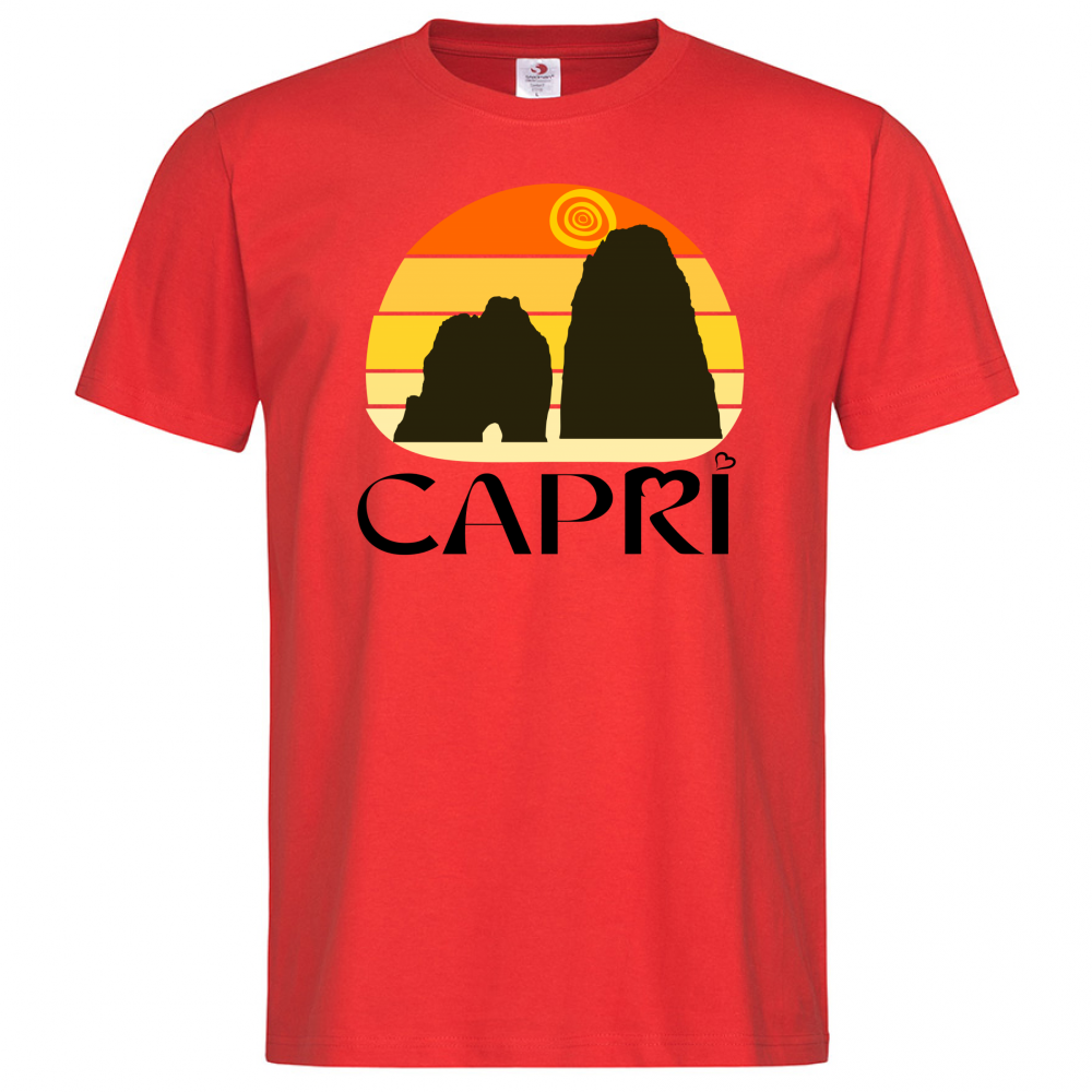 T-Shirt Men Premium CAPRI TRAMONTO VINTAGE SCRITTA NERA