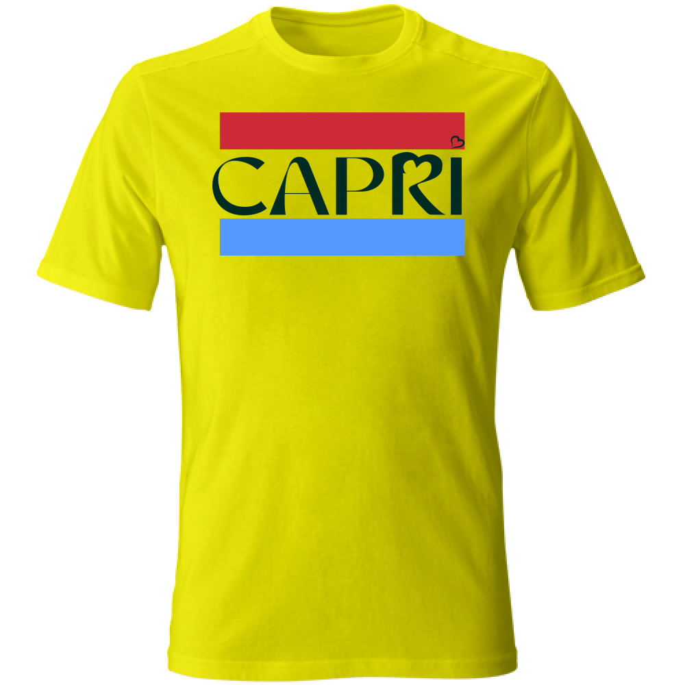 T-Shirt Bambino CAPRI FASCIA ROSSO BLUE SCRITTA NERA