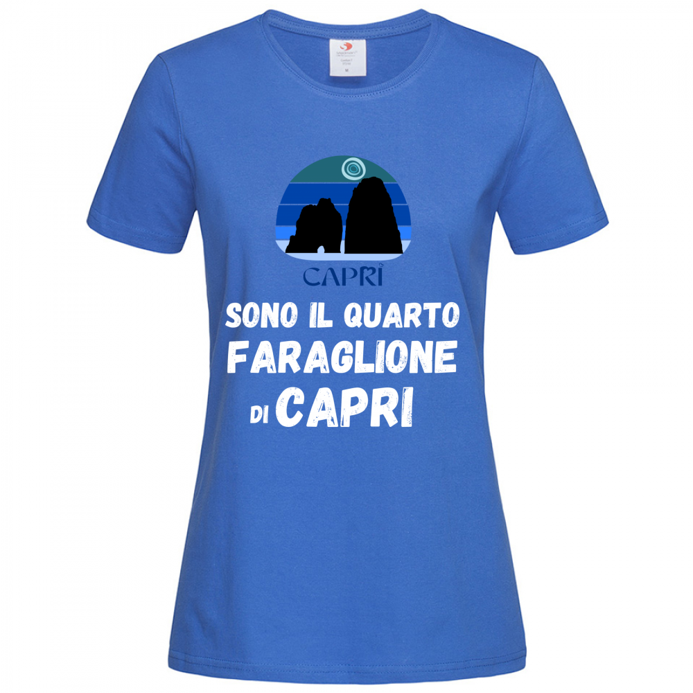 T-Shirt Women Premium SONO IL QUARTO FARAGLIONE DI CAPRI SCRITTA BIANCA