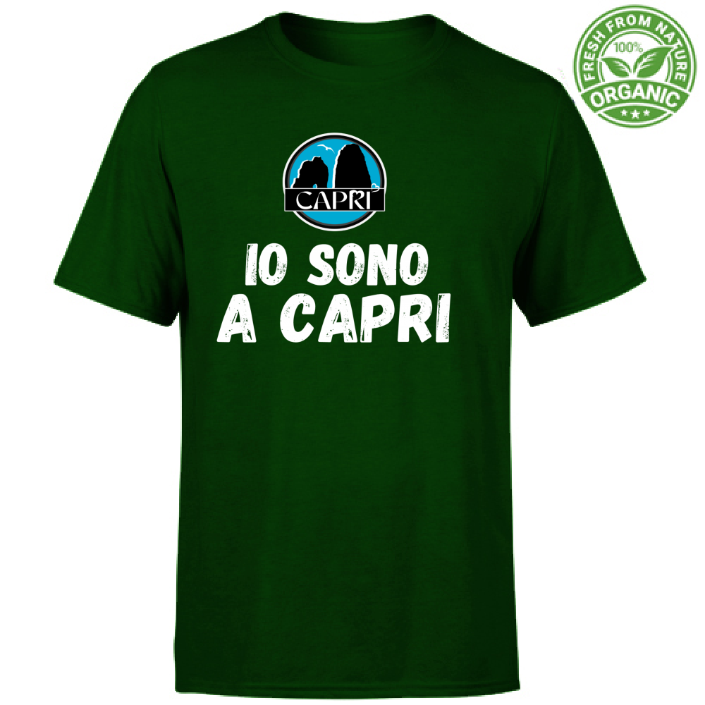 T-Shirt Unisex Organic IO SONO A CAPRI SCRITTA BIANCA