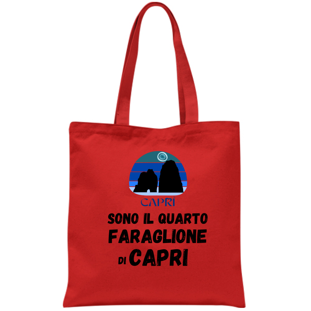 Bag I AM THE FOURTH FARAGLIONE OF CAPRI BLACK WRITING