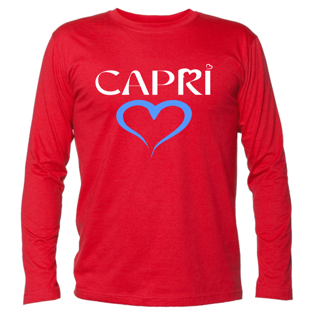 T-Shirt Unisex Manica Lunga CAPRI CUORE AZZURRO