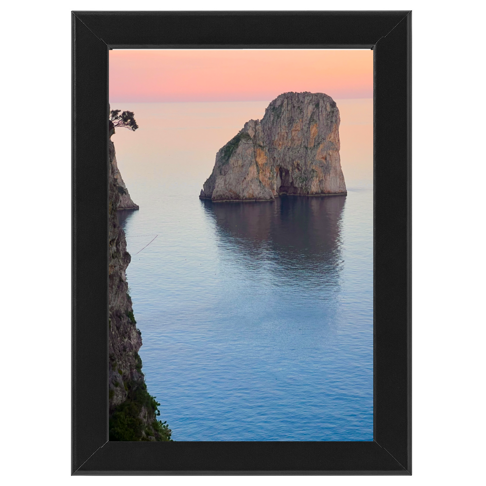 Poster con Cornice 40x60 Capri Faraglione in Rosa