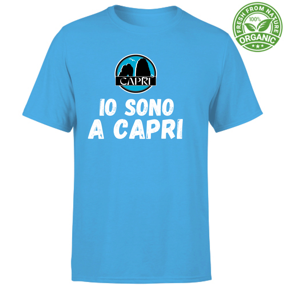 T-Shirt Unisex Organic IO SONO A CAPRI SCRITTA BIANCA