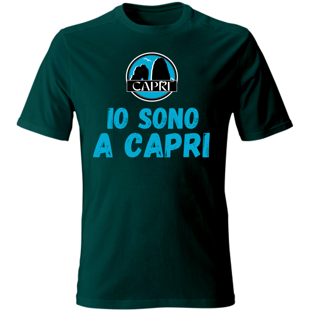 T-Shirt Bambino IO SONO A CAPRI SCRITTA AZZURRA