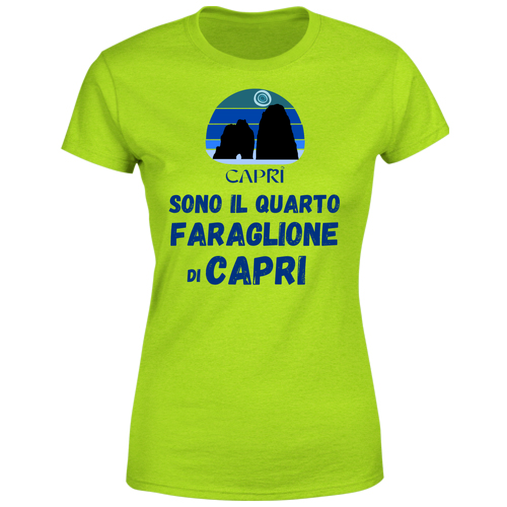 T-Shirt Donna SONO IL QUARTO FARAGLIONE DI CAPRI SCRITTA BLUE