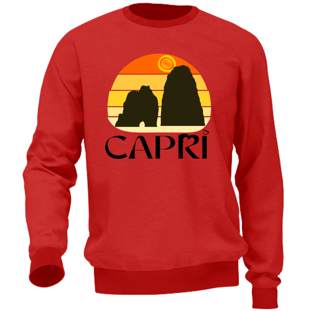 Unisex Sweatshirt CAPRI SUNSET VINTAGE BLACK WRITING