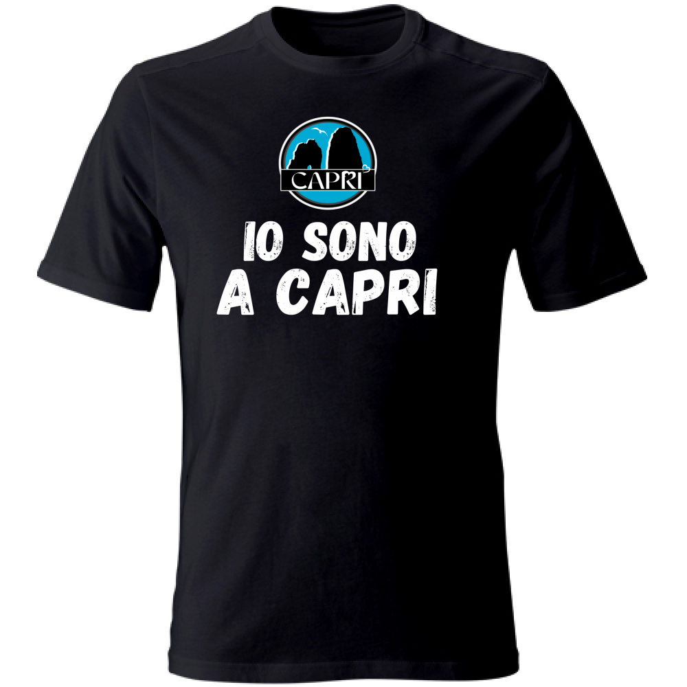 T-Shirt Unisex Large IO SONO A CAPRI SCRITTA BIANCA