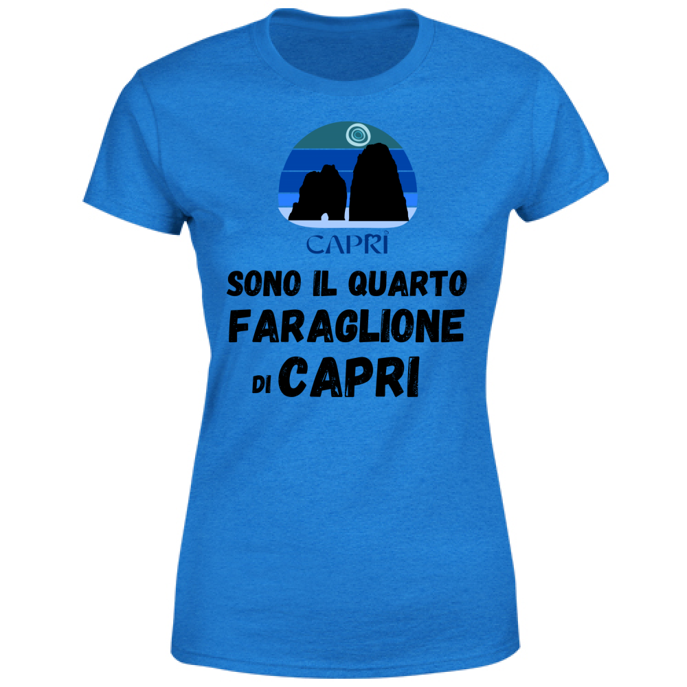 T-Shirt Donna SONO IL QUARTO FARAGLIONE DI CAPRI SCRITTA NERA