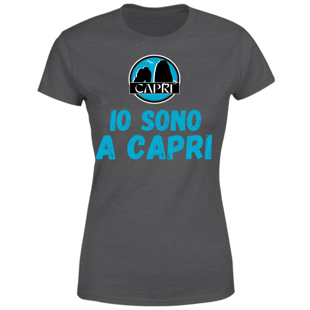 Women's T-Shirt I AM IN CAPRI BLUE WRITING