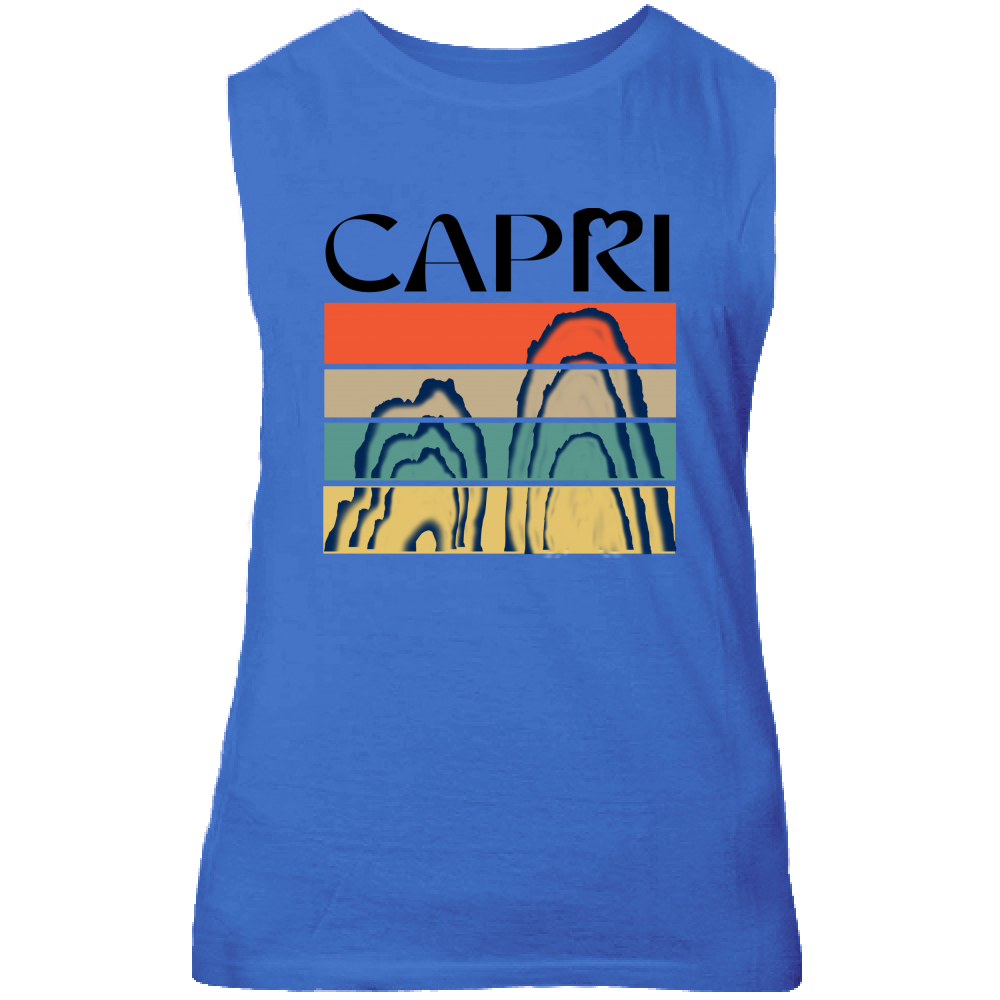 Canotta Unisex CAPRI PORZIONI FARAGLIONI SCRITTA NERA