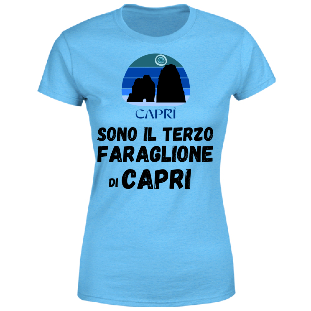 Women's T-Shirt I AM THE THIRD FARAGLIONE OF CAPRI BLACK WRITING