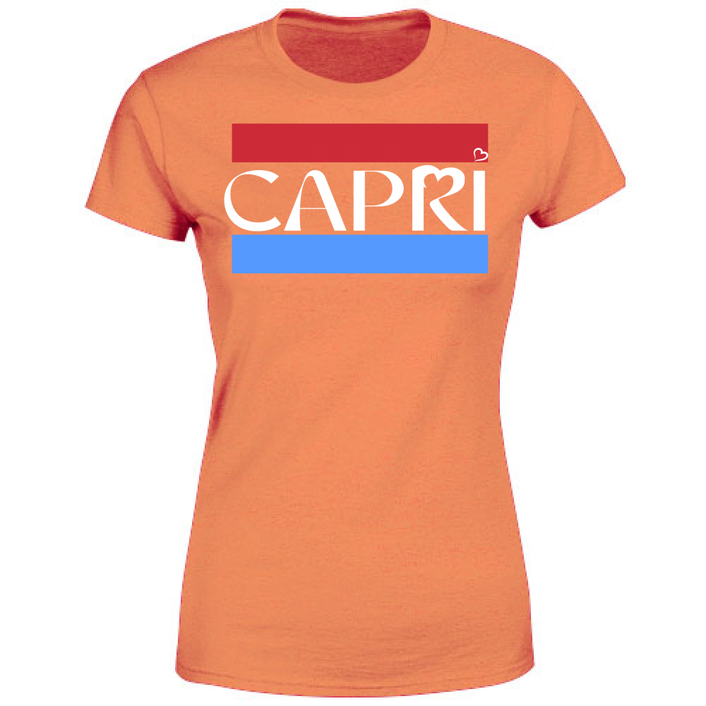 Women's T-Shirt CAPRI BAND RED BLUE WHITE