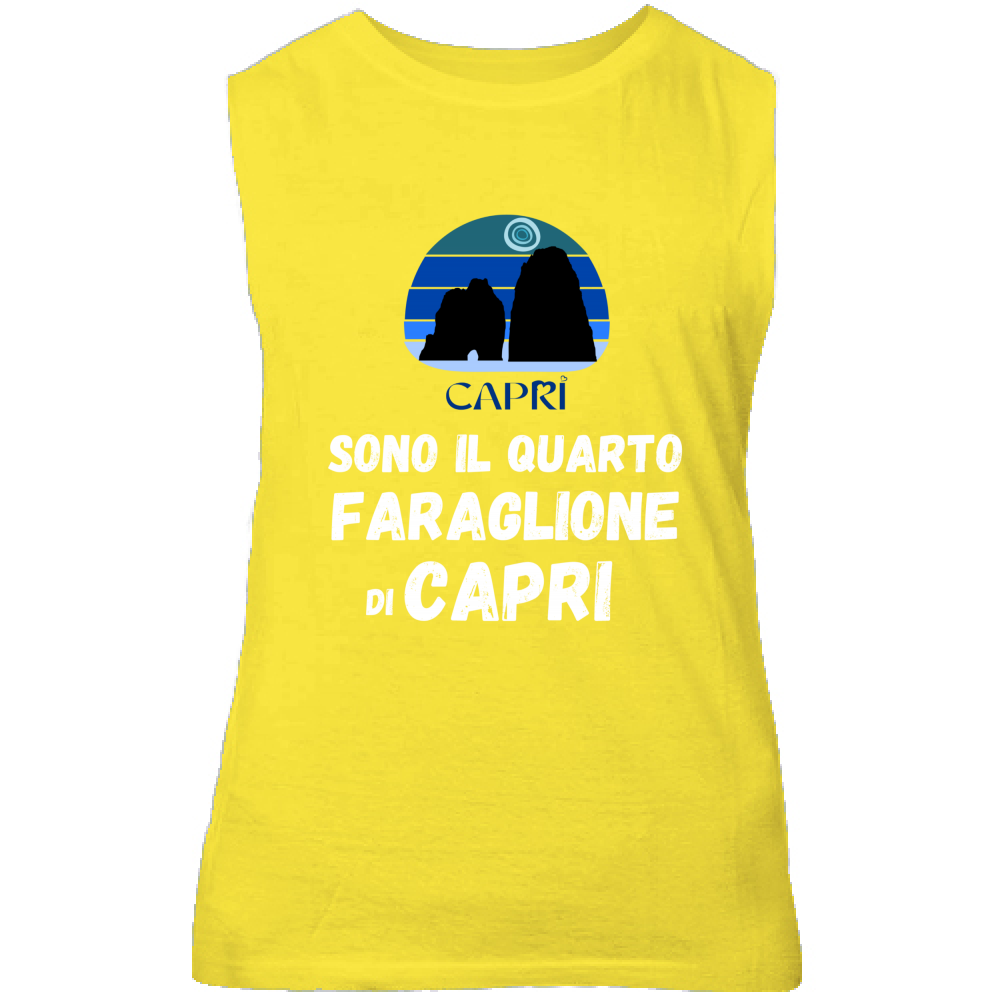 Canotta Unisex SONO IL QUARTO FARAGLIONE DI CAPRI SCRITTA BIANCA