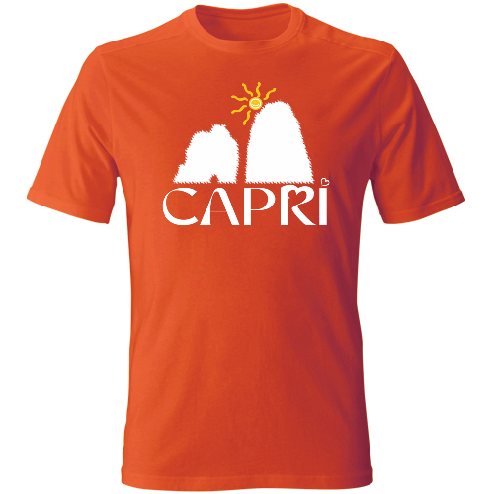 Unisex T-Shirt CAPRI HAPPY FARAGLIONI WHITE