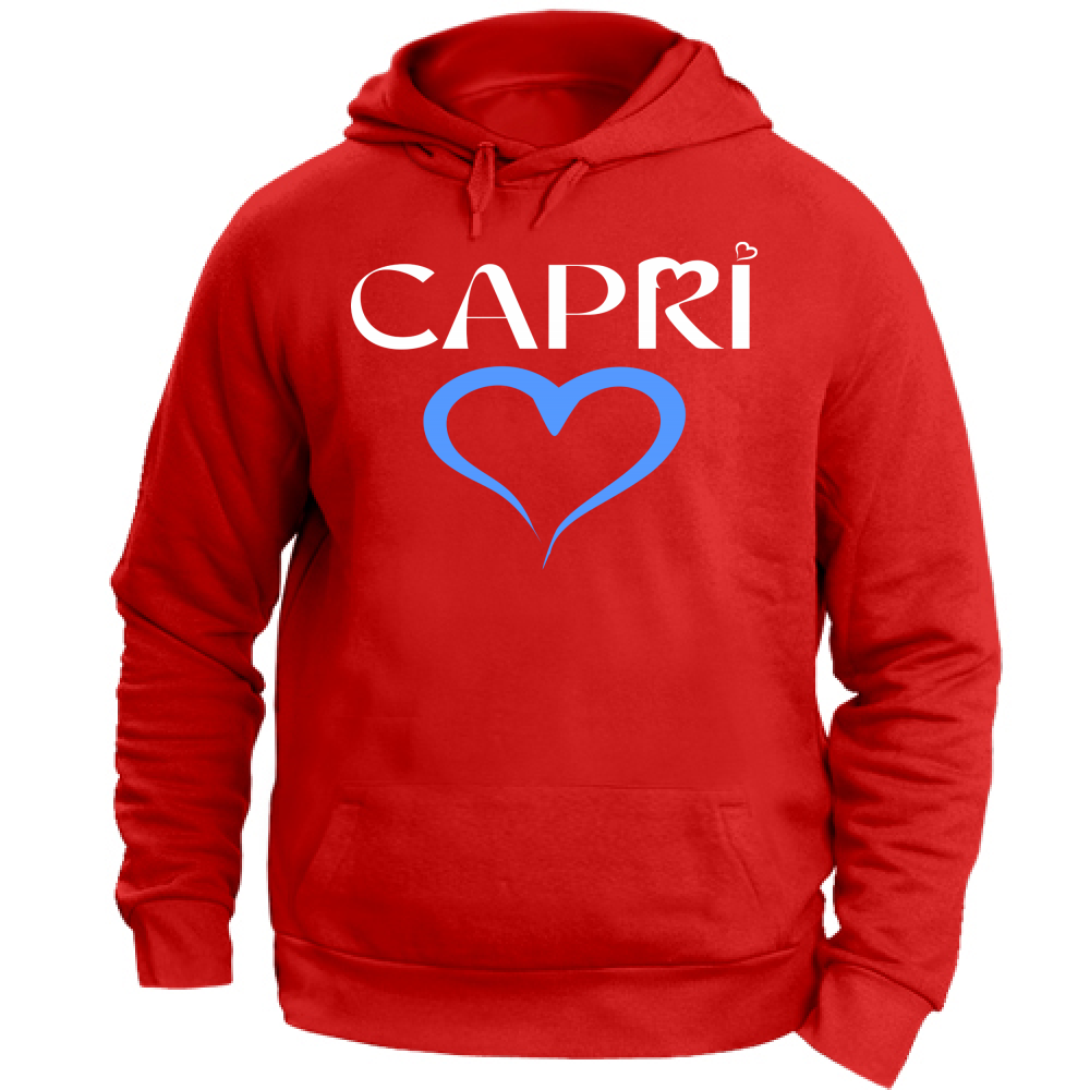 Felpa con Cappuccio Unisex Large CAPRI CUORE AZZURRO