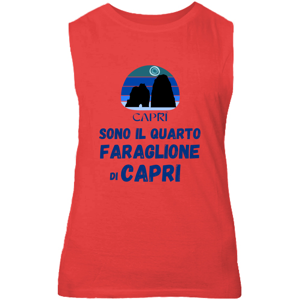 Canotta Unisex SONO IL QUARTO FARAGLIONE DI CAPRI SCRITTA BLUE