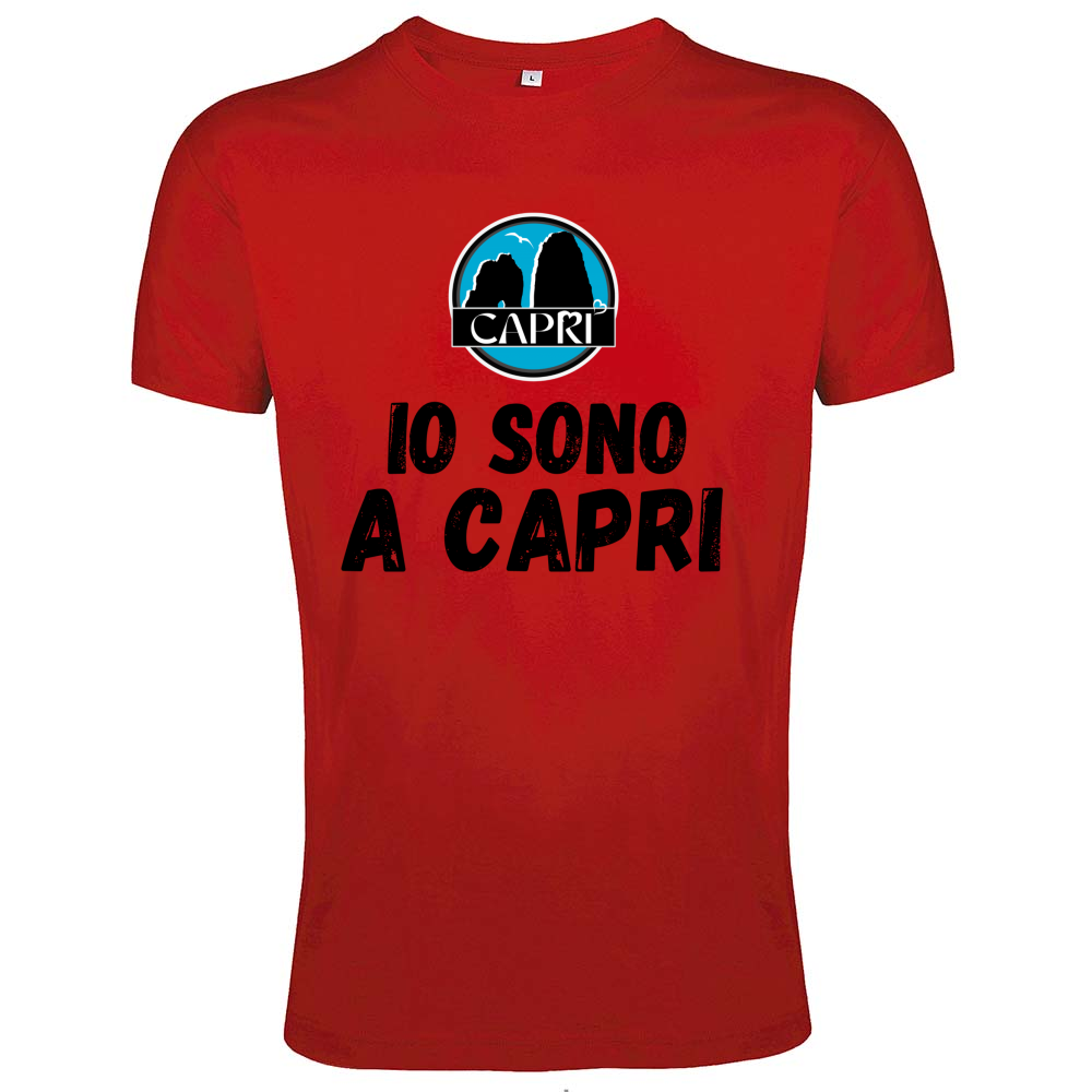 T-Shirt Men Fit IO SONO A CAPRI SCRITTA NERA