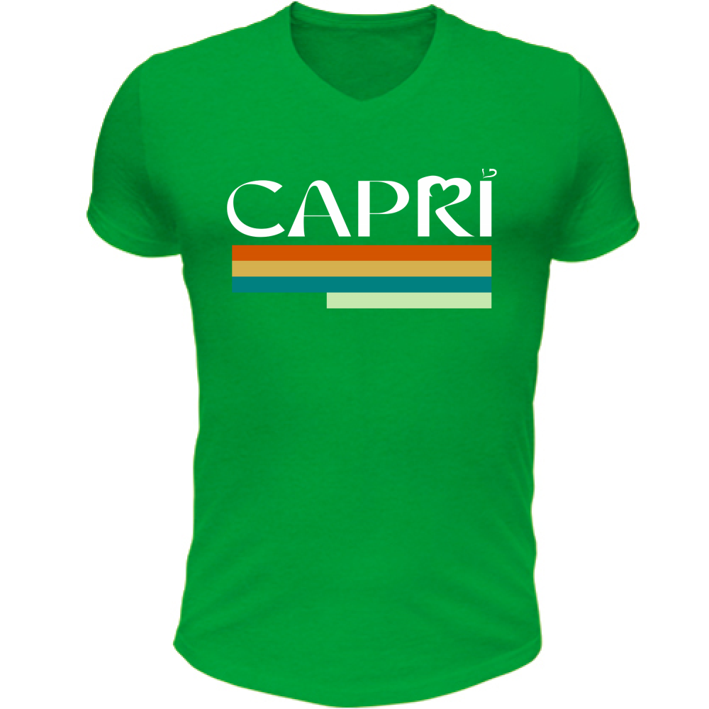 T-Shirt Unisex Scollo V CAPRI TECNICOLOR SCRITTA BIANCA