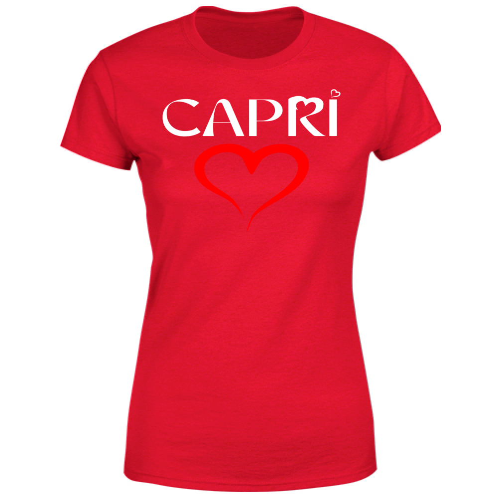 T-Shirt Donna CUORE CAPRI ROSSO