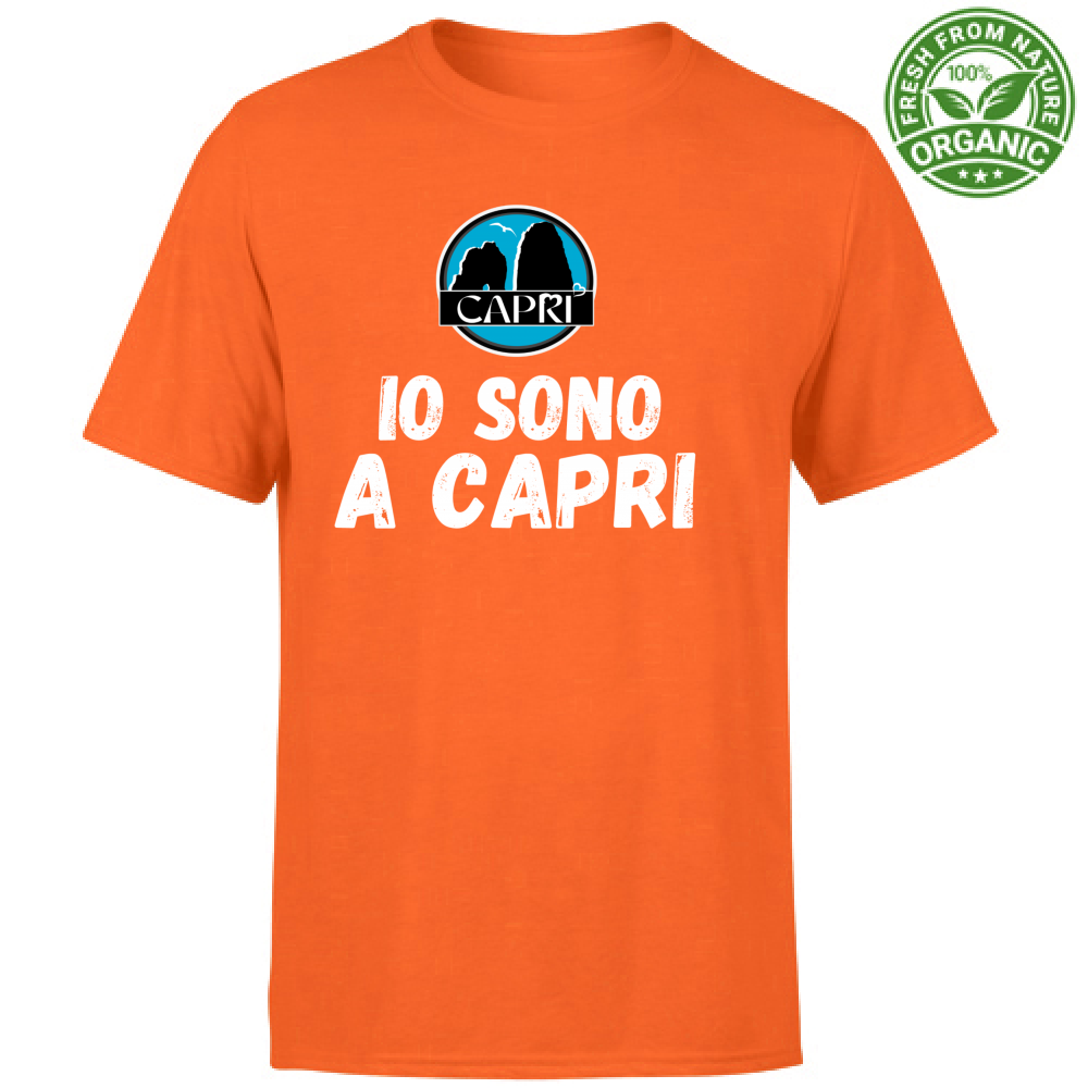 T-Shirt Unisex Organic IO SONO A CAPRI SCRITTA BIANCA