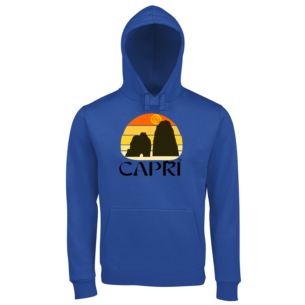 Hoodie Premium Men CAPRI SUNSET VINTAGE BLACK WRITING