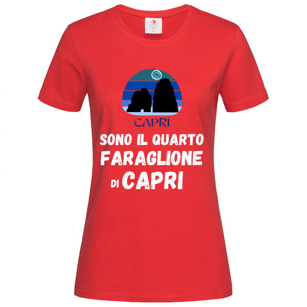 T-Shirt Women Premium SONO IL QUARTO FARAGLIONE DI CAPRI SCRITTA BIANCA