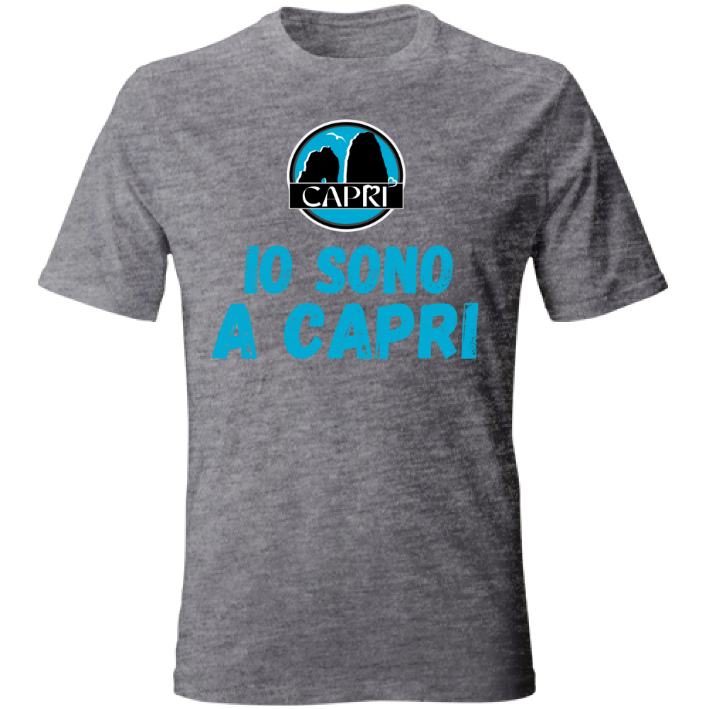 T-Shirt Bambino IO SONO A CAPRI SCRITTA AZZURRA
