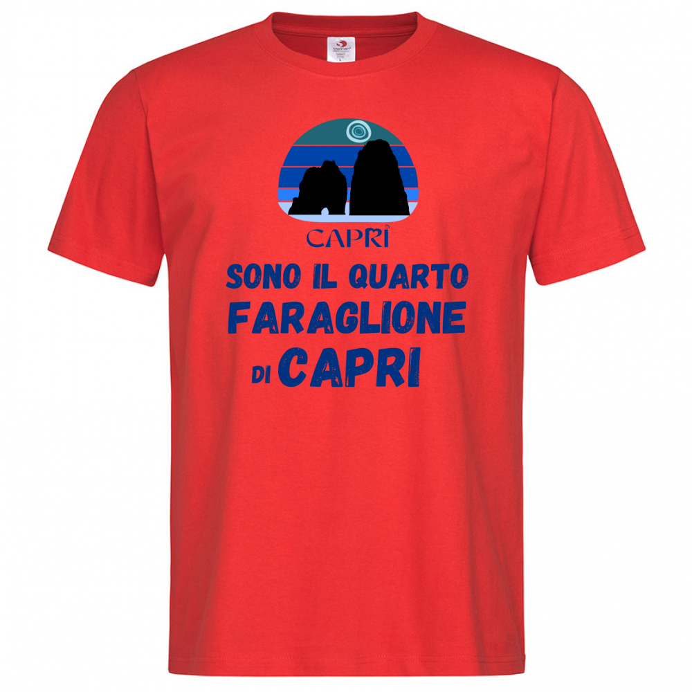 T-Shirt Men Premium SONO IL QUARTO FARAGLIONE DI CAPRI SCRITTA BLUE