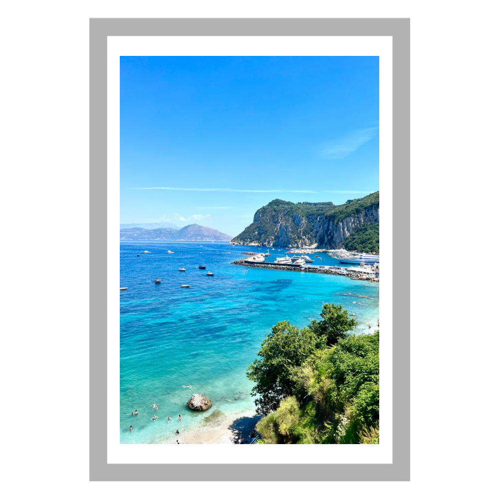 Poster con Cornice 40x60 Capri Marina Grande lunga
