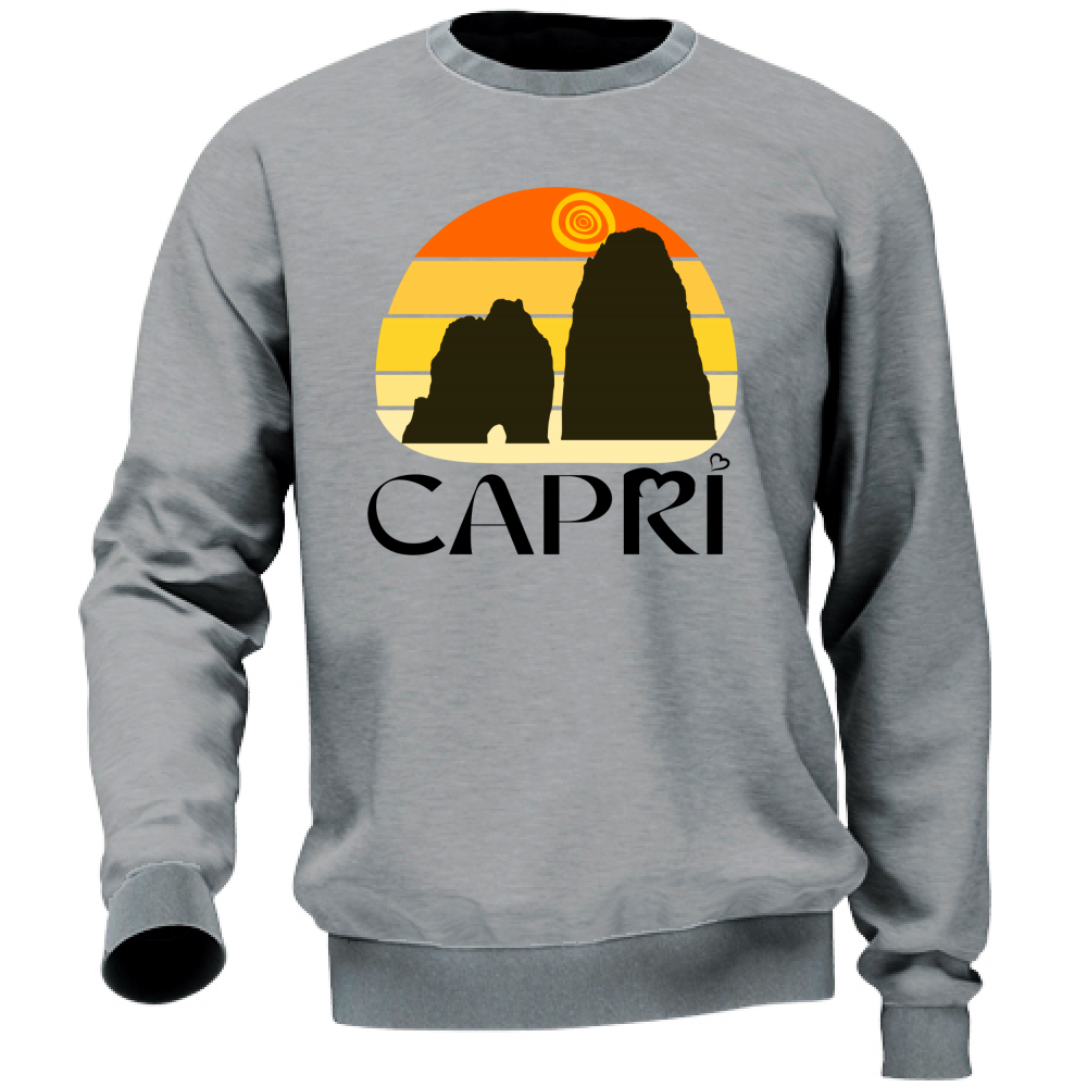 Unisex Sweatshirt CAPRI SUNSET VINTAGE BLACK WRITING