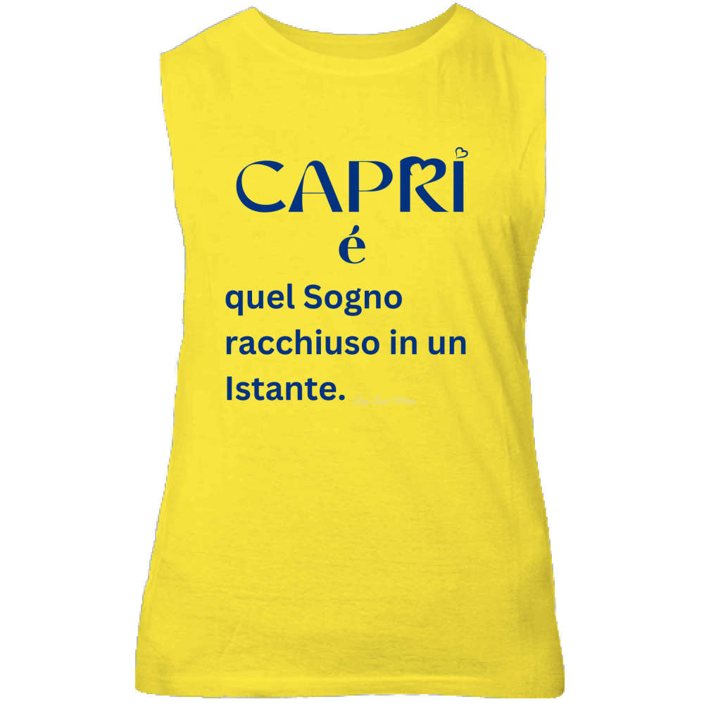 Canotta Unisex Capri Sogno racchiuso in un istante scritta Blue