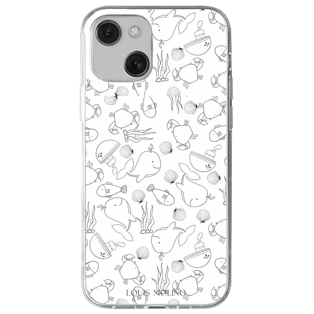 Rubber Cover iPhone 13 HAPPY SEA LIFE CAPRI