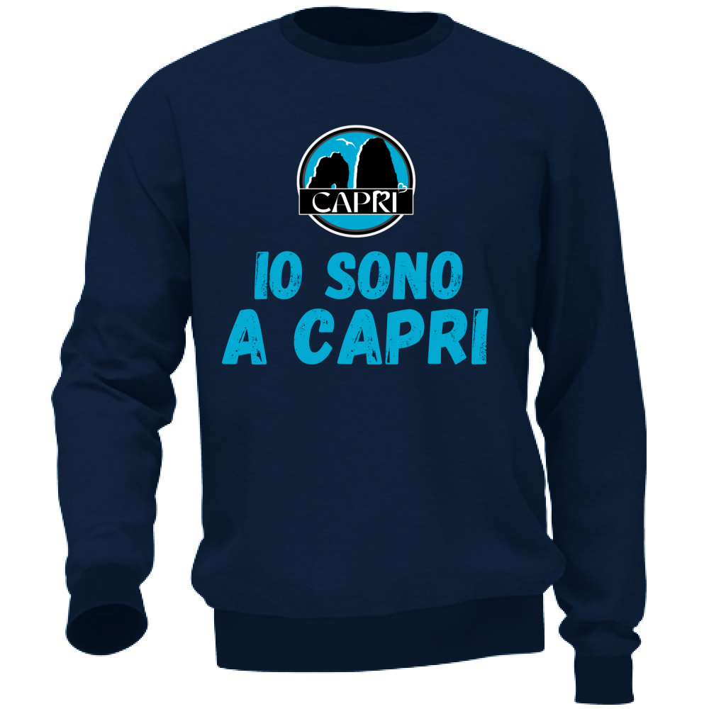 Felpa Unisex IO SONO A CAPRI SCRITTA AZZURRA