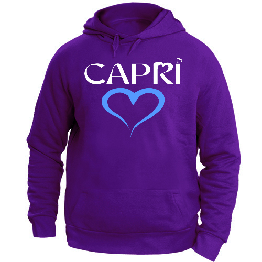 Felpa Unisex con Cappuccio CAPRI CUORE AZZURRO
