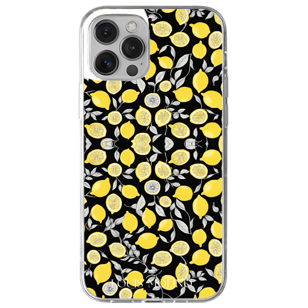 Rubber Cover iPhone 12 Pro Max LEMON GRAY+BLACK CAPRI