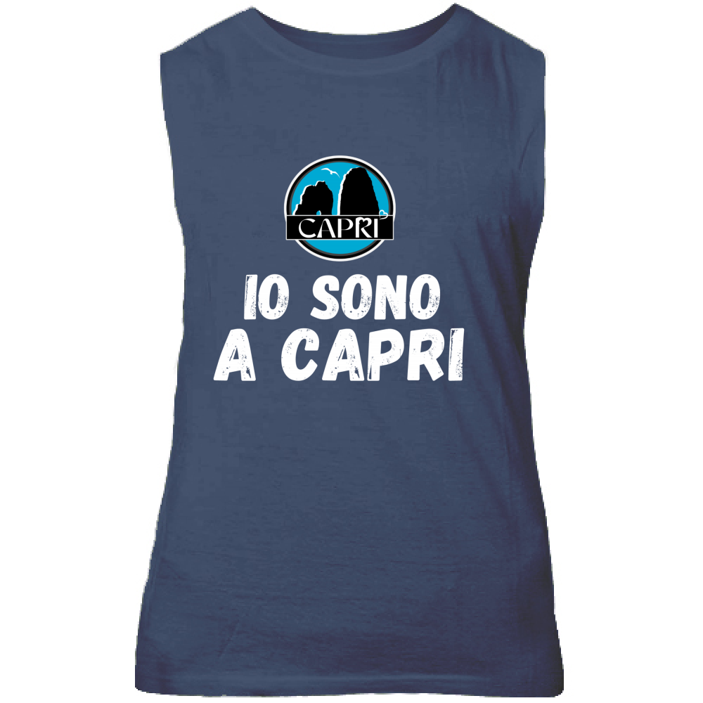 Canotta Unisex IO SONO A CAPRI SCRITTA BIANCA
