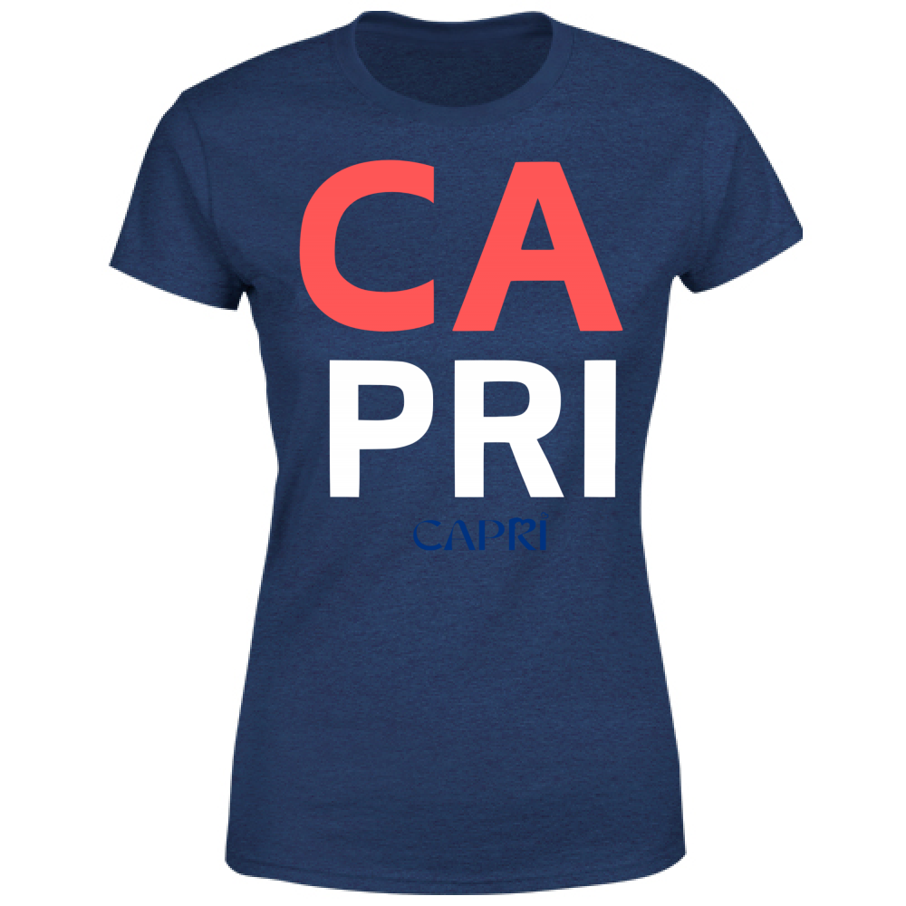 T-Shirt Donna CAPRI DESIGN SCRITTA ROSSA