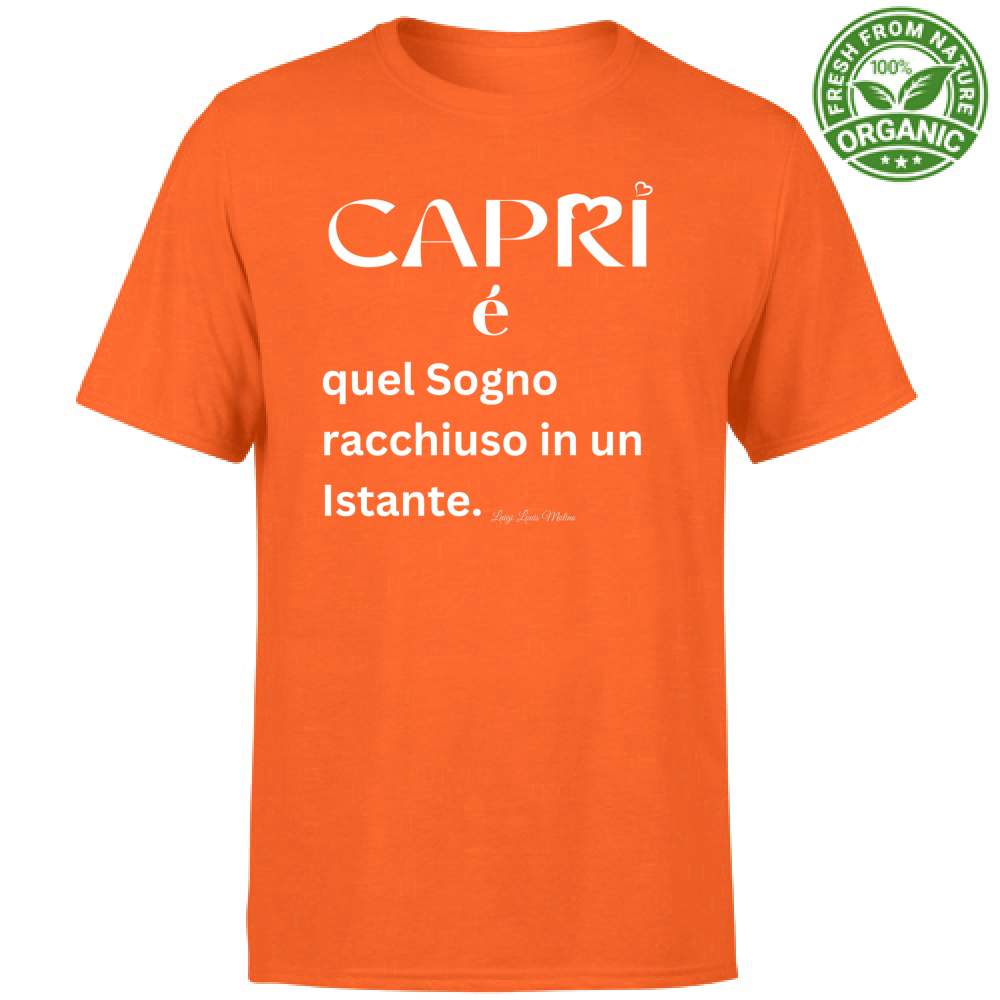 T-Shirt Bambino Organic Capri Sogno racchiuso in un istante scritta bianca