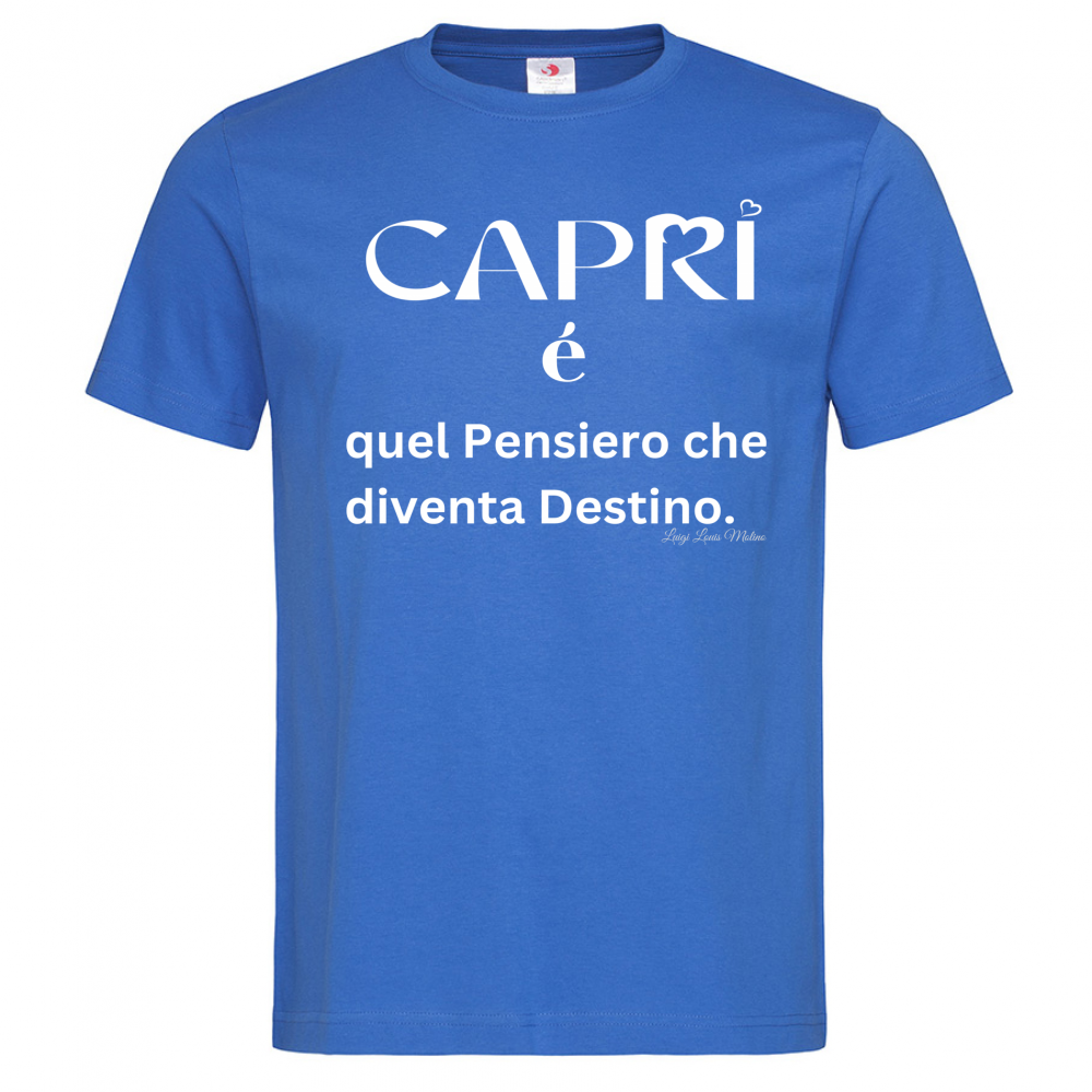 T-Shirt Men Premium Capri quel Pensiero che diventa Destino scritta bi