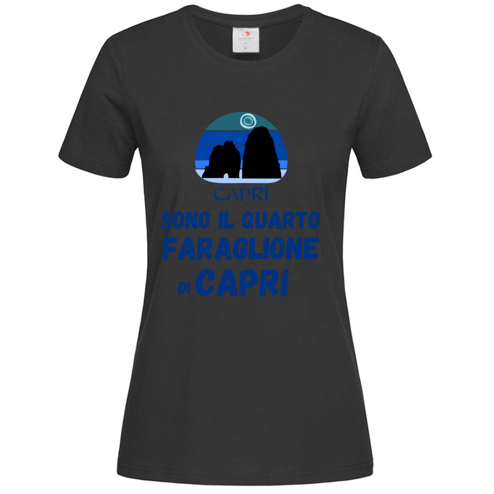 T-Shirt Women Premium SONO IL QUARTO FARAGLIONE DI CAPRI SCRITTA BLUE